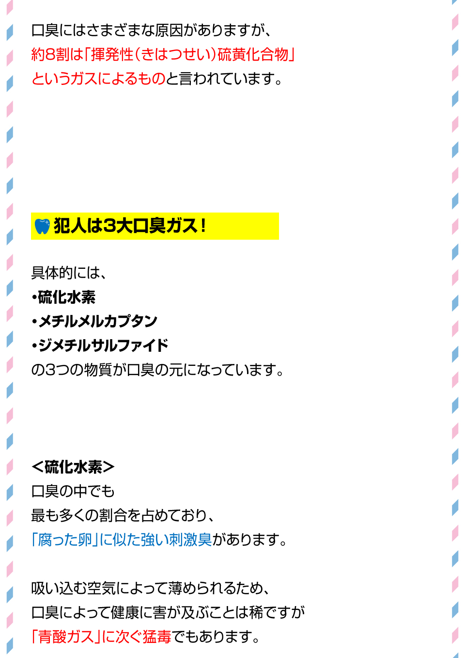 気になるお口のニオイ…口臭の正体とは！？